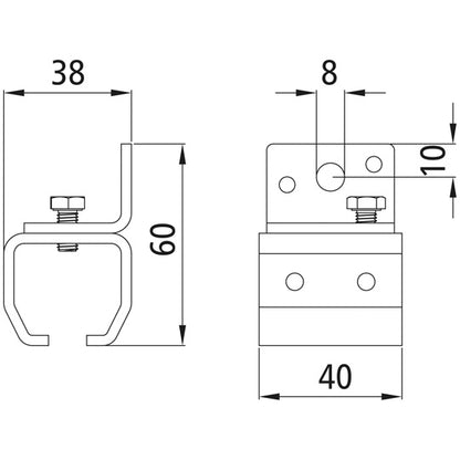 Wall mtg. sleeve f. profile 100/type 21, galvanised