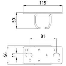 Ceiling fixing sleeve f. profile 300/type 23, galvanised