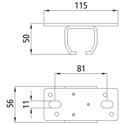 Kattokiinnitysholkki profiilille 300/tyyppi 23, sinkitty