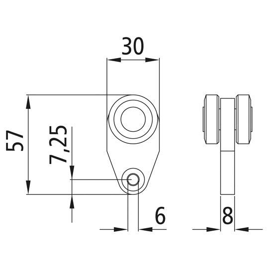 Tarpaulin roller for profile 300/type 23, plastic