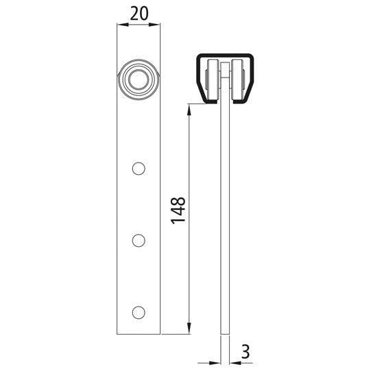Roller for profile 100/type 21, galvanized, single pair