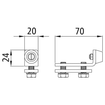 Rail stopper f. profile 300/type 23, galvanised