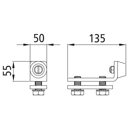 Rail stopper for profile 600/type 26, galvanized