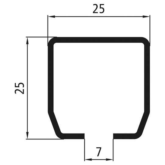 Löpskenaprofil nr 45/typ 12, galvaniserad, längd 6000 mm
