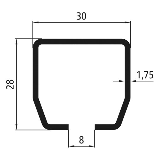 Running rail profile no. 100/type 21, galvanised, length 6000 m