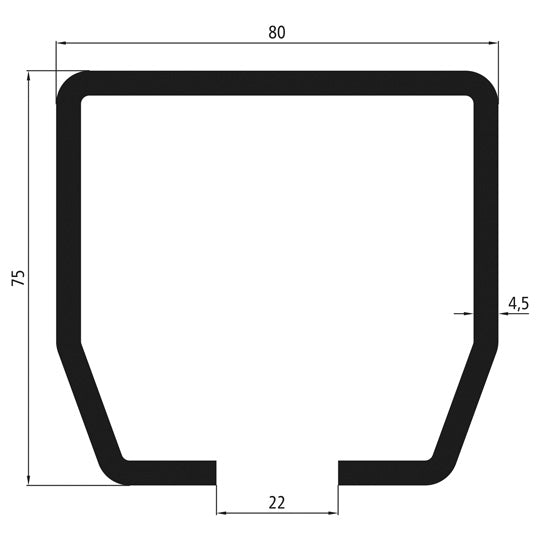 Löpskenaprofil nr 600/typ 26, galv., längd 6000 mm