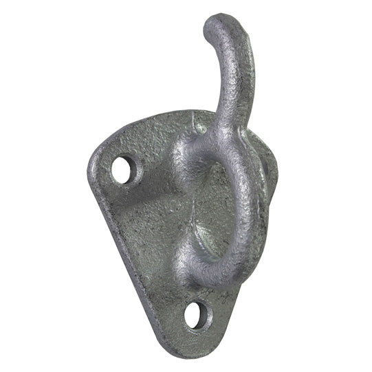 Flat hook w/ ring eye/ring hook, stl. hot-dip galvanized