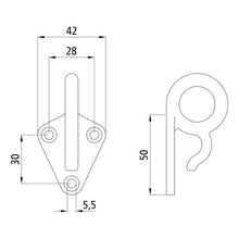 Combination tarpaulin hook, stl. hot-dip galvanized