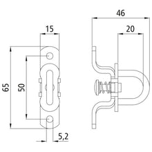 Twist lock f. oval eyelet 42 x 22 mm, galvanised