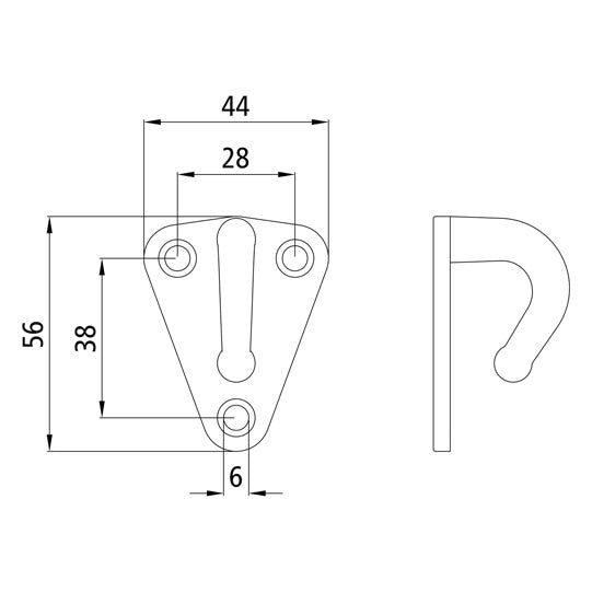 Three-hole tarpaulin hook, large, hot-dip galvanized