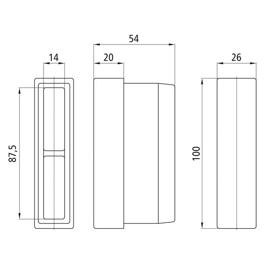 Ändpluggar, plast, grå, för instickning