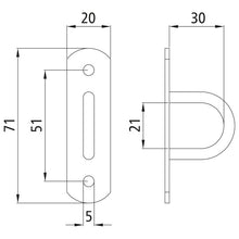 Bracket cramp, clear width 30 mm, rigid, galvanised
