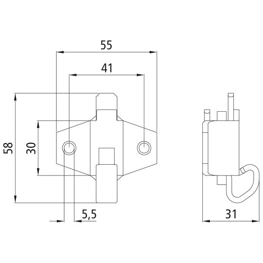 Slide quick-release fastener, aluminum