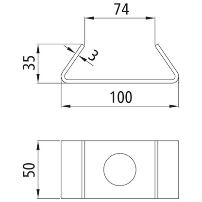 Sheet metal surround f. rubber holder Ø 35 mm