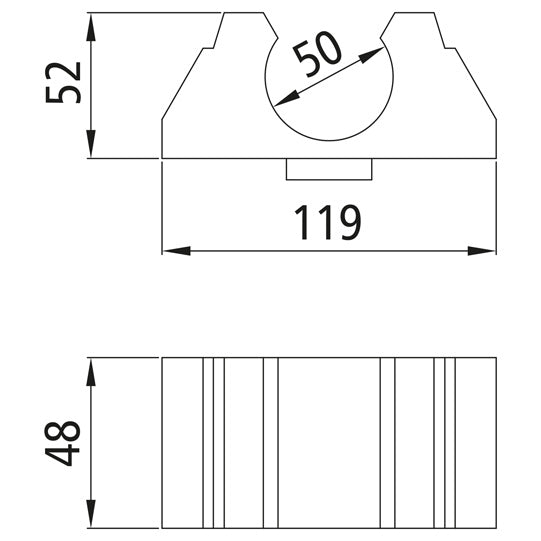 Rubber holder f. tarpaulin tube Ø 50 mm