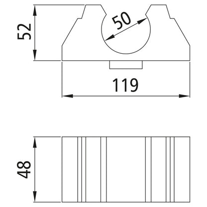 Rubber holder f. tarpaulin tube Ø 50 mm