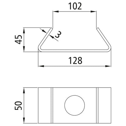 Sheet metal surround f. rubber holder Ø 50 mm + Ø 60 mm