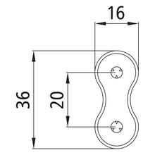 Rivet pad, hole spacing 20 mm, gray plastic