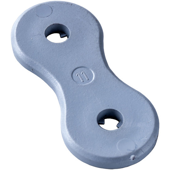 Rivet pad, hole spacing 20 mm, gray plastic
