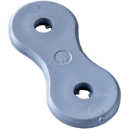 Rivet pad, hole spacing 20 mm, gray plastic