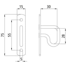 Bracket cramp, clear width 30 mm, rigid, galvanised