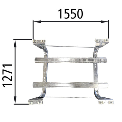 Spare wheel holder for 2 wheels, hot-dip galvanized
