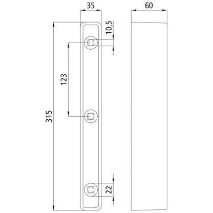 Rubber bumper 315 x 35 x 60 mm