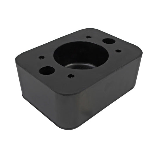 Rubber bumper 200 x 150 x 80 mm, w/ 4 holes