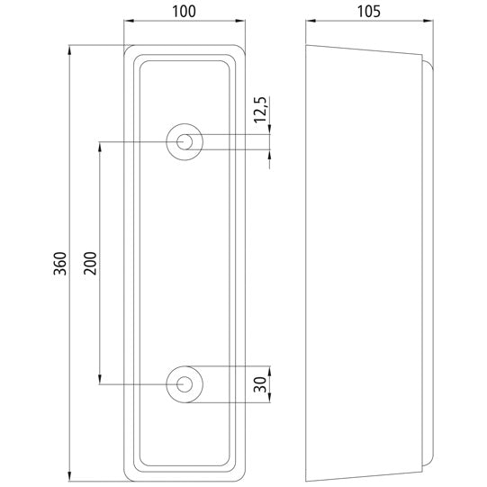 Rubber bumper 360 x 100 x 105 mm