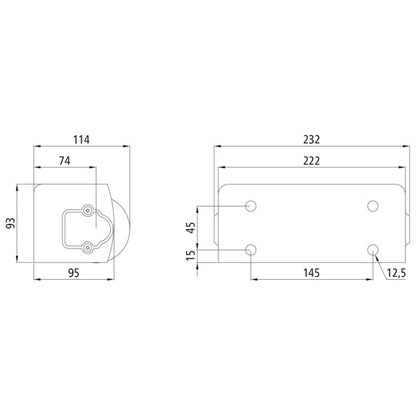 Bumpers w/ 2 rollers, horizontal, supplied loose in parts