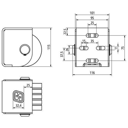 Suer bumper w/ 1 rubber roller, w/ Suer logo, galvanised