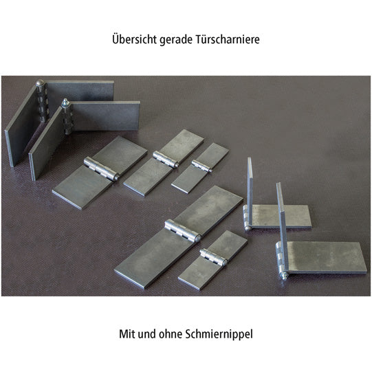 Door hinge, straight, 40 x 60 x 3 mm, untreated