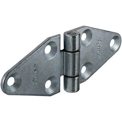 Side door hinge, galvanised, L=140 mm, W=50 mm, H=6.5 mm