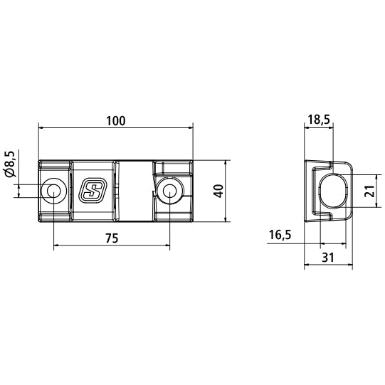 Suer hinge bearing, like 6540N/65400N, galvanised