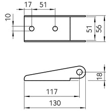 Hinge bracket for screwing - 54 A, galvanized