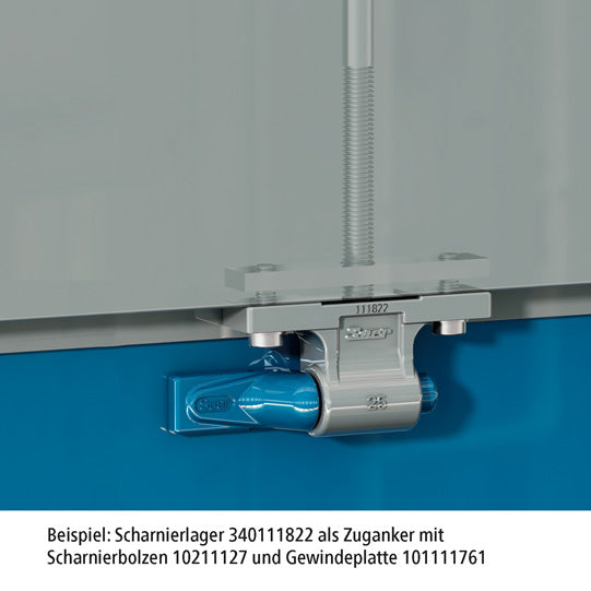 Suer hinge bearing, 25/30, tie rod hole M12, galvanised