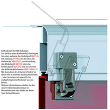 Hinge bearing f. case lid hinge, galvanised stl.