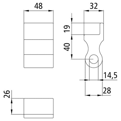Hinge bearing, raw stl.