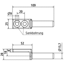 Suer hinge pin, 25/30, screw-on, galvanised