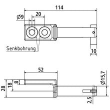 Hinge pin 25/30, w/ drop lug/tongue, galvanised stl.