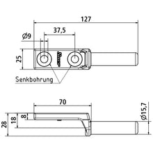 Suer hinge pin, 25/30, screw-on, SS