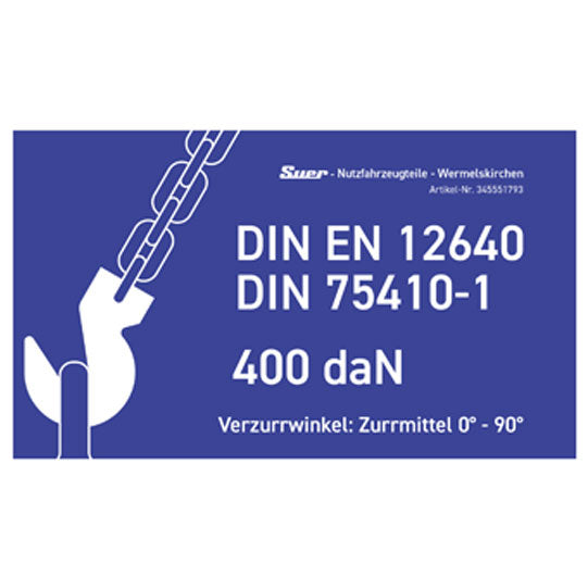 Lashing point sign 400 daN, adhesive film