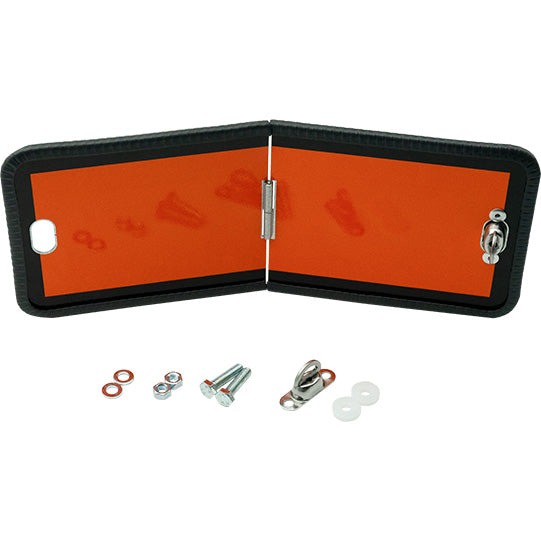 ADR board, type I, hinged, 300 x 120 mm, w/ KS