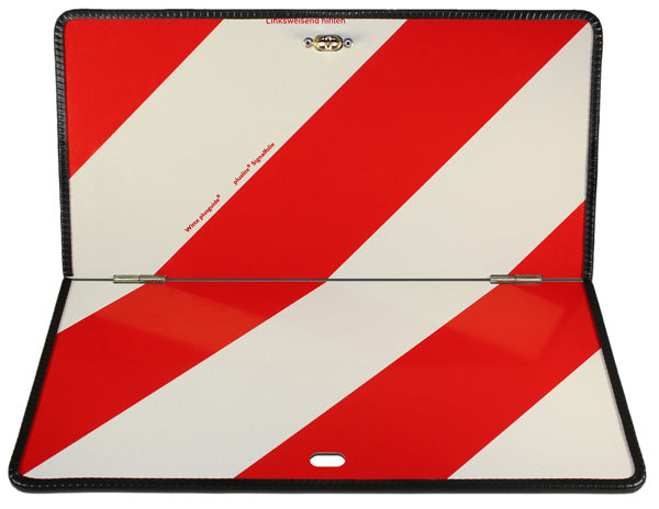 Warning sign, left, type I, hinged, 423 x 423 mm, without KS