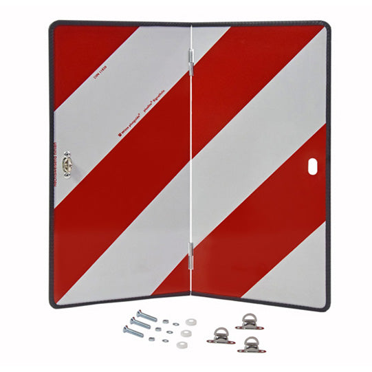 Warning sign, right, type I, hinged, 423 x 423 mm, without KS