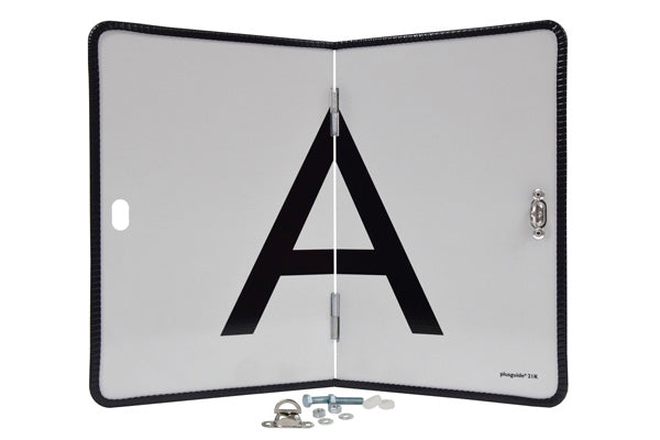 A-board, aluminum, type I, hinged, 400 x 300, w/ KS