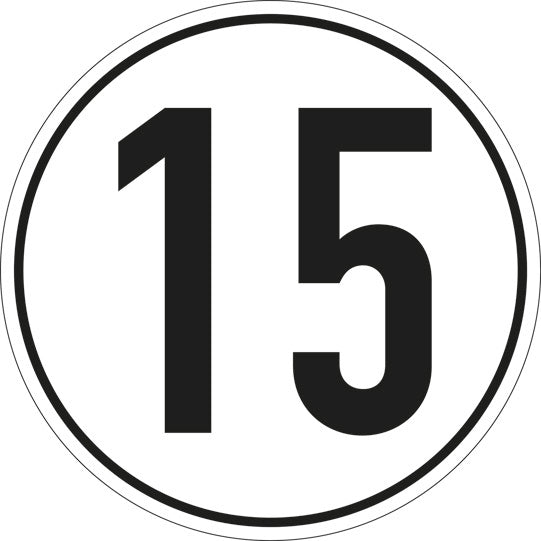 Speed sign, SK film, 200 mm, 15 km/h