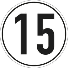 Speed sign, SK film, 200 mm, 15 km/h