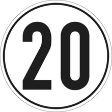 Speed sign, SK film, 200 mm, 20 km/h