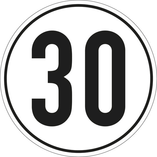 Speed sign, SK film, 200 mm, 30 km/h